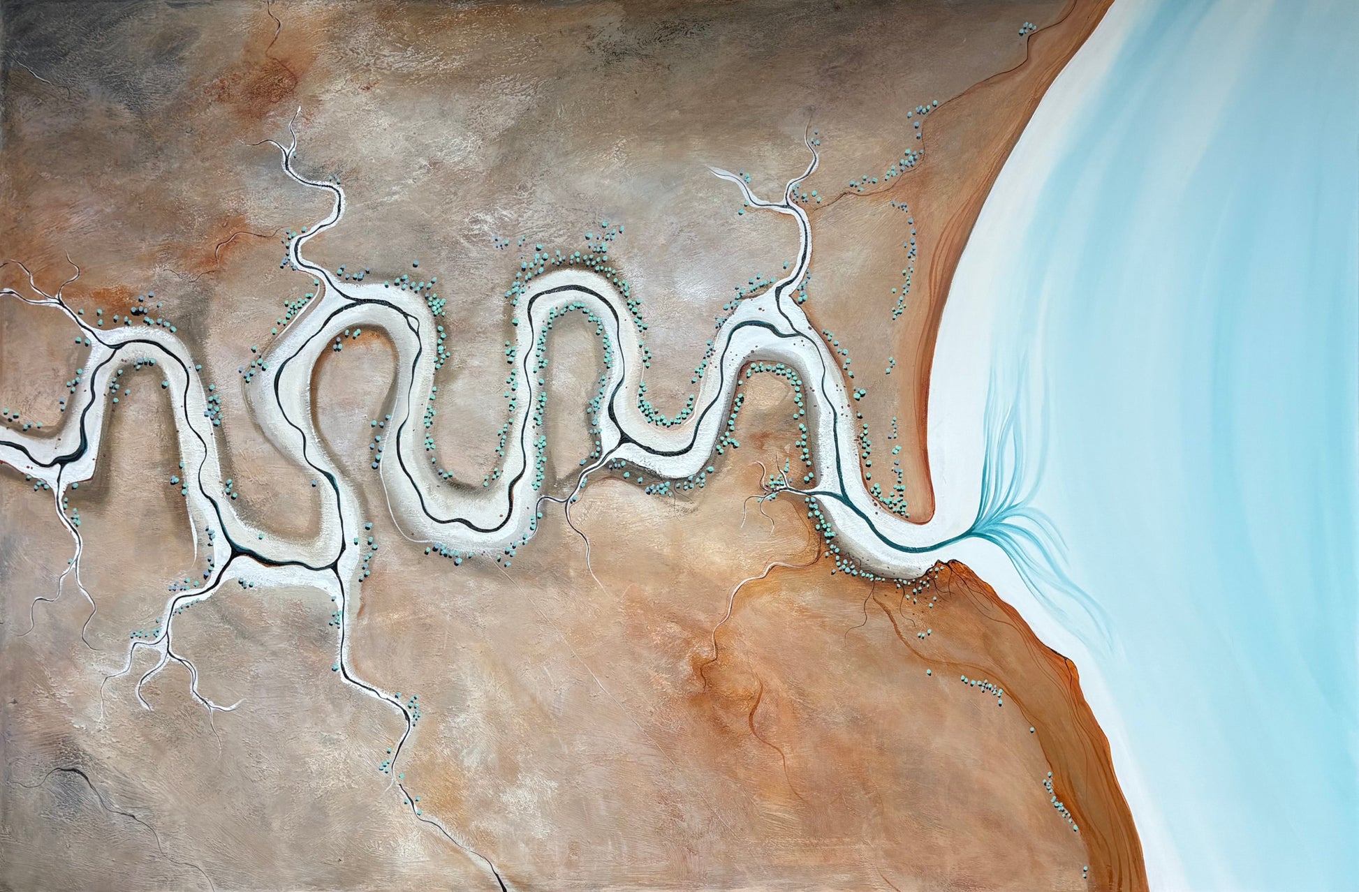 Through Rusted Light by Australian artist Tania Chanter, original art, acrylic on canvas, 180x120cm