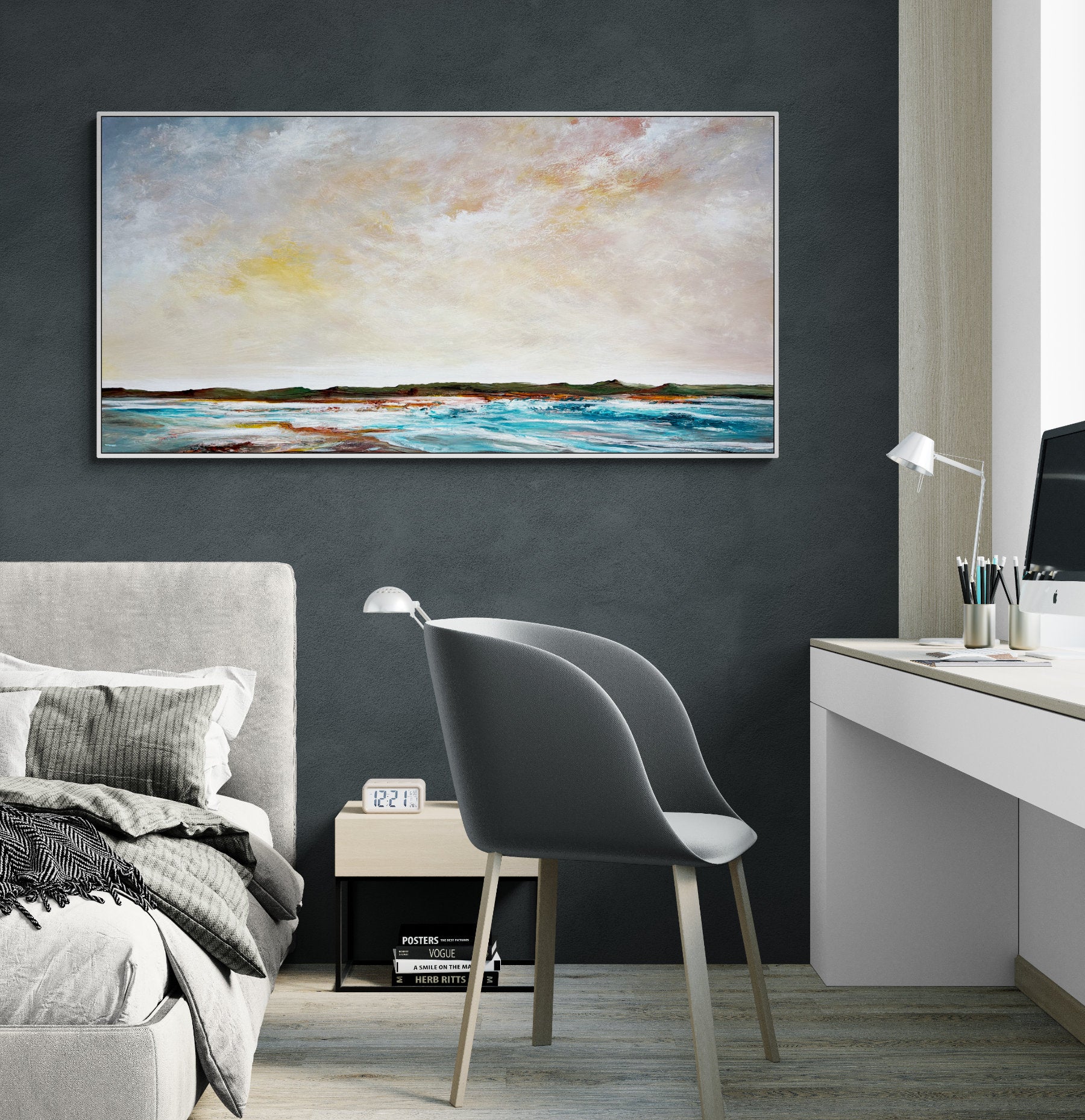Under A Twilight Sky by Australian artist Tania Chanter, 180x90cm, original, textured acrylic on canvas. 
