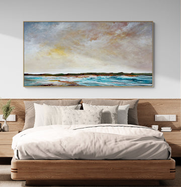 Under A Twilight Sky by Australian artist Tania Chanter, 180x90cm, original, textured acrylic on canvas. 