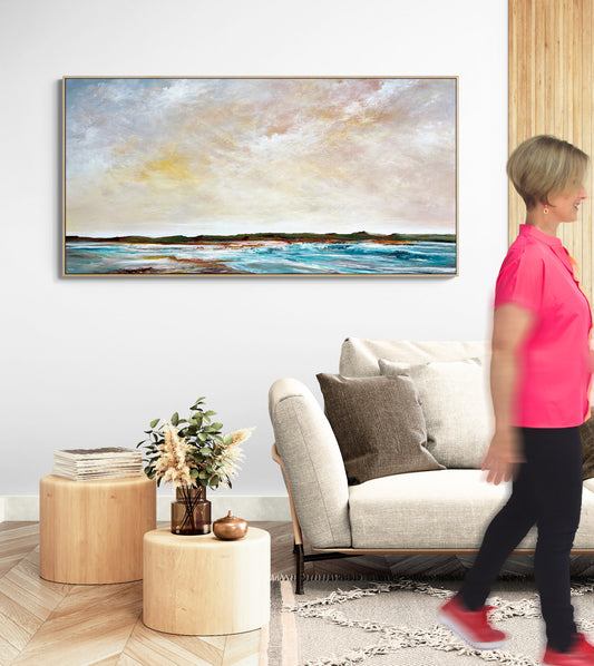 Under A Twilight Sky by Australian artist Tania Chanter, 180x90cm, original, textured acrylic on canvas. 