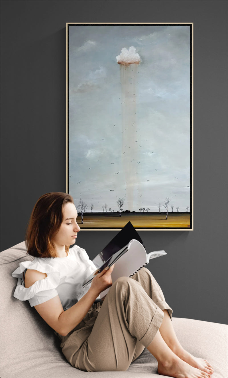 Where Dreams Fall original abstract landscape painting by Australian artist Tania Chanter
