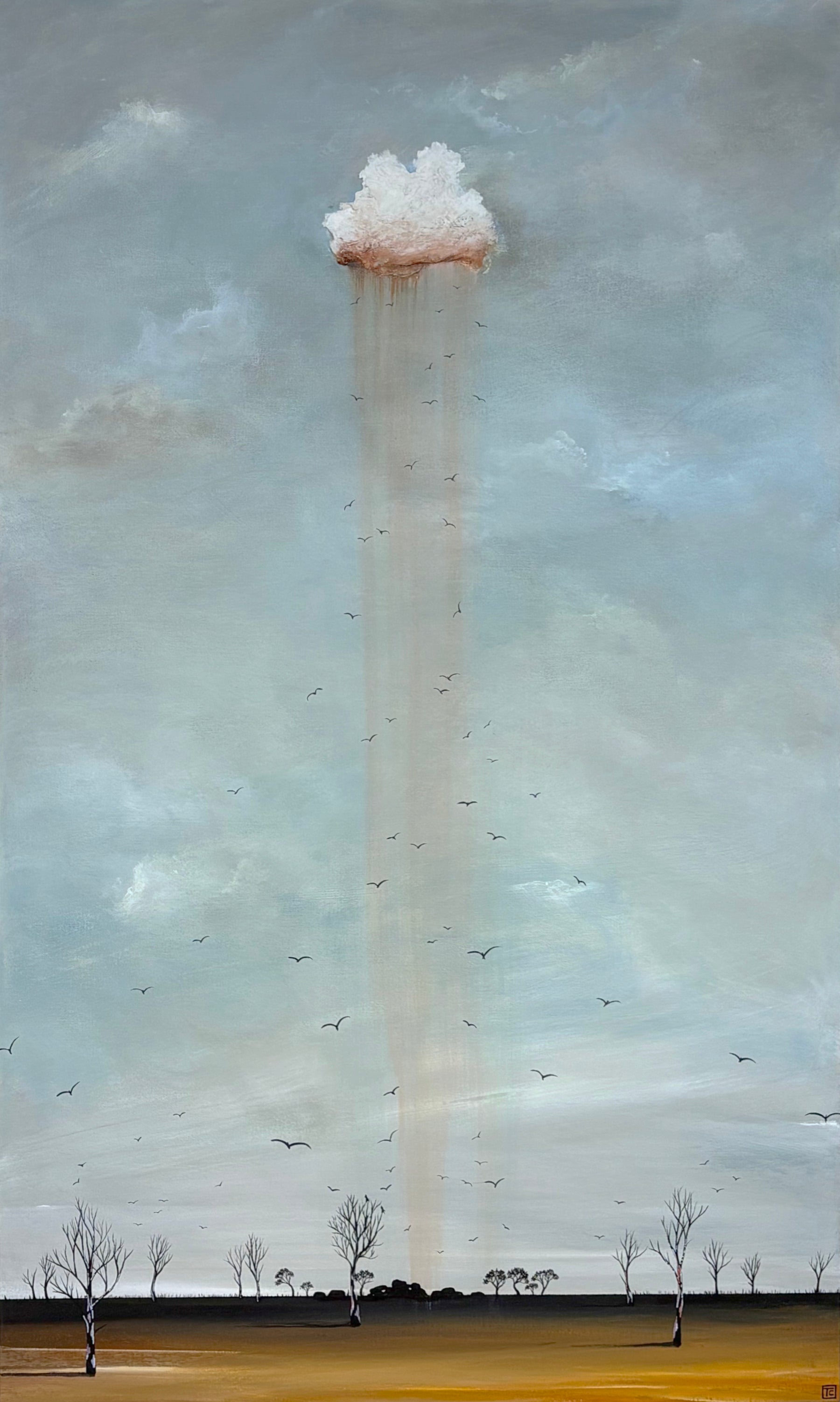 Where Dreams Fall original abstract landscape painting by Australian artist Tania Chanter
