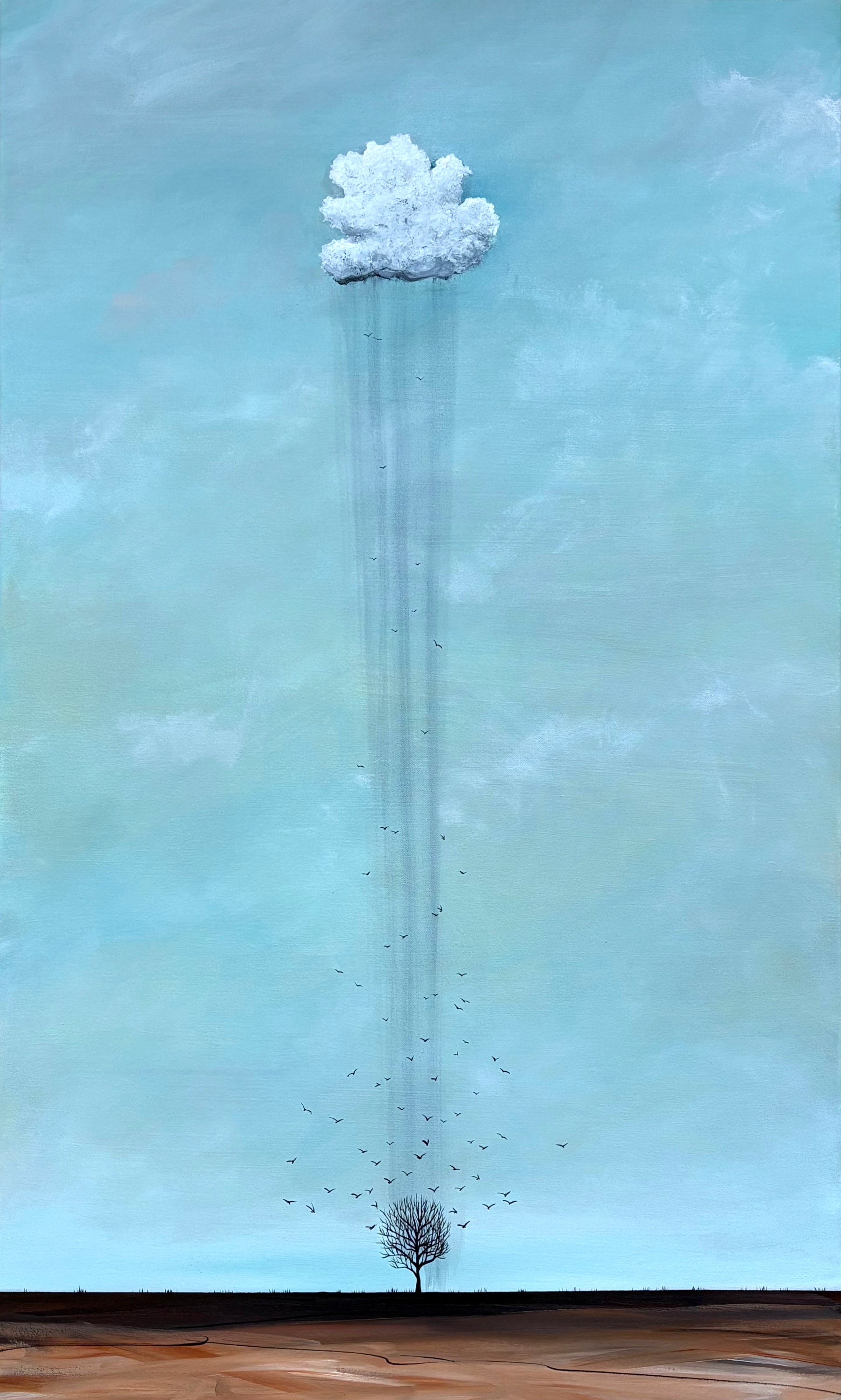 Where Dreams Take Flight original, acrylic on canvas, 60x100cm, Australian artist Tania Chanter. 
