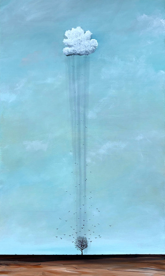 Where Dreams Take Flight original, acrylic on canvas, 60x100cm, Australian artist Tania Chanter. 