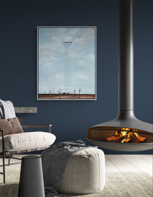 Where Dry Hearts Dream by Australian artist Tania Chanter, acrylic on canvas, 80x100cm, original one-off, textured abstract landscape.