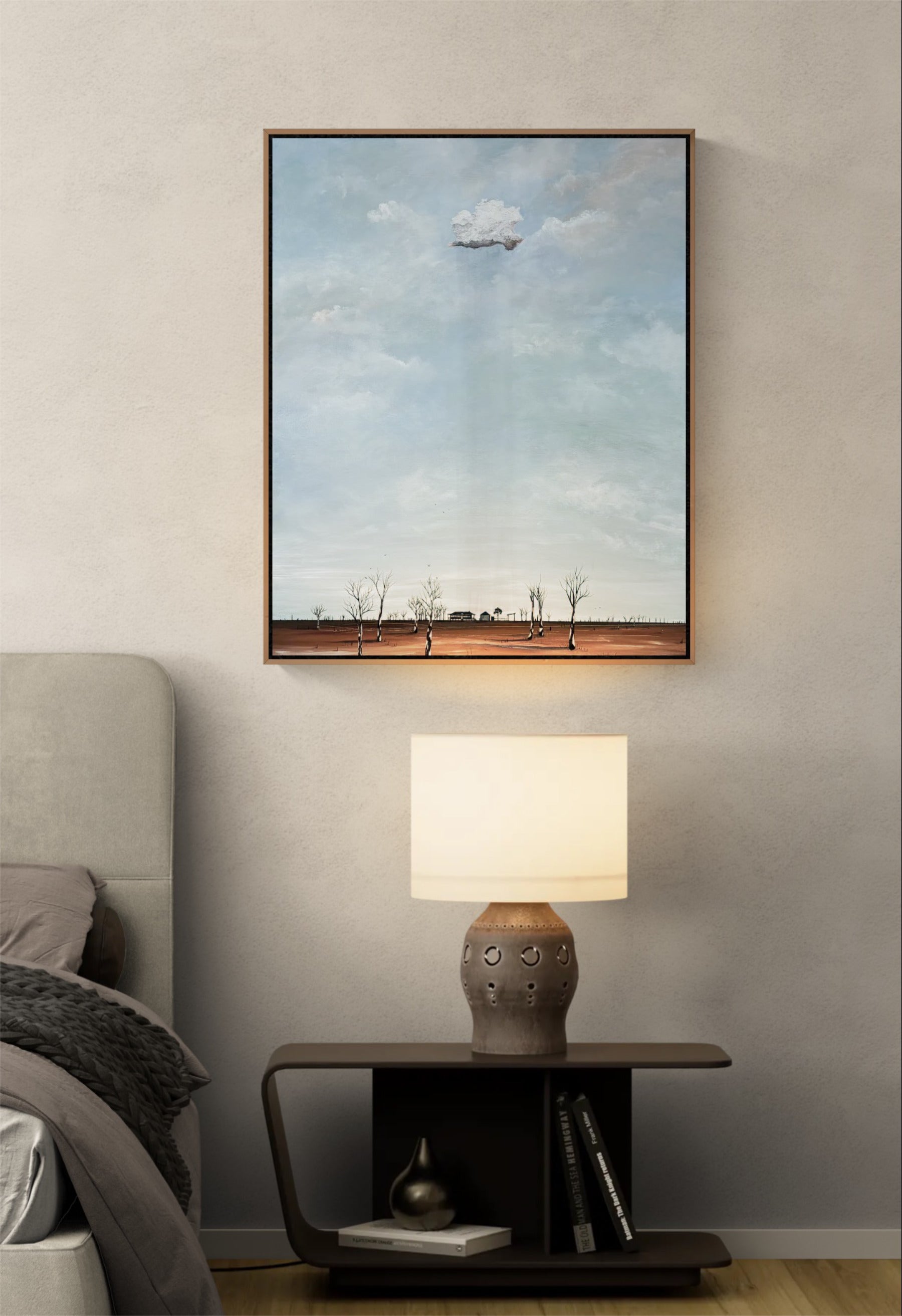 Where Dry Hearts Dream by Australian artist Tania Chanter, acrylic on canvas, 80x100cm, original one-off, textured abstract landscape.