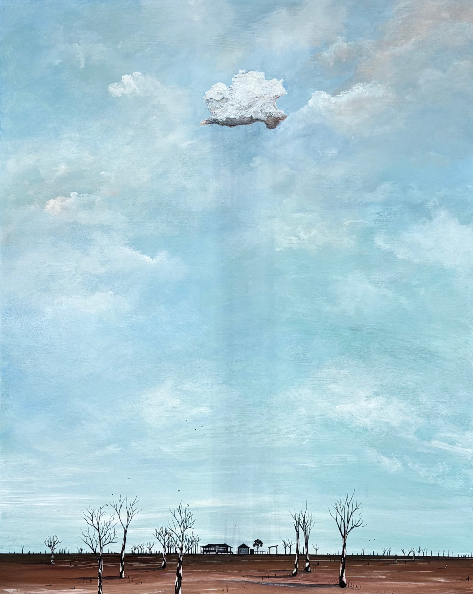 Where Dry Hearts Dream by Australian artist Tania Chanter, acrylic on canvas, 80x100cm, original one-off, textured abstract landscape.