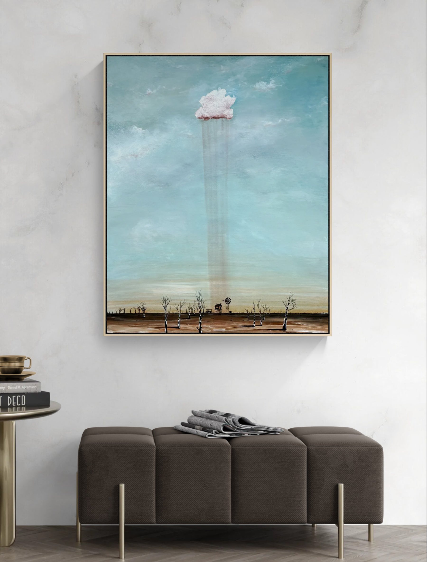 Where Hope Falls by Australian artist Tania Chanter, 80x100cm, acrylic on canvas, textured abstract Australiana landscape.