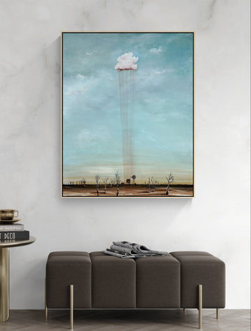Where Hope Falls by Australian artist Tania Chanter, 80x100cm, acrylic on canvas, textured abstract Australiana landscape.