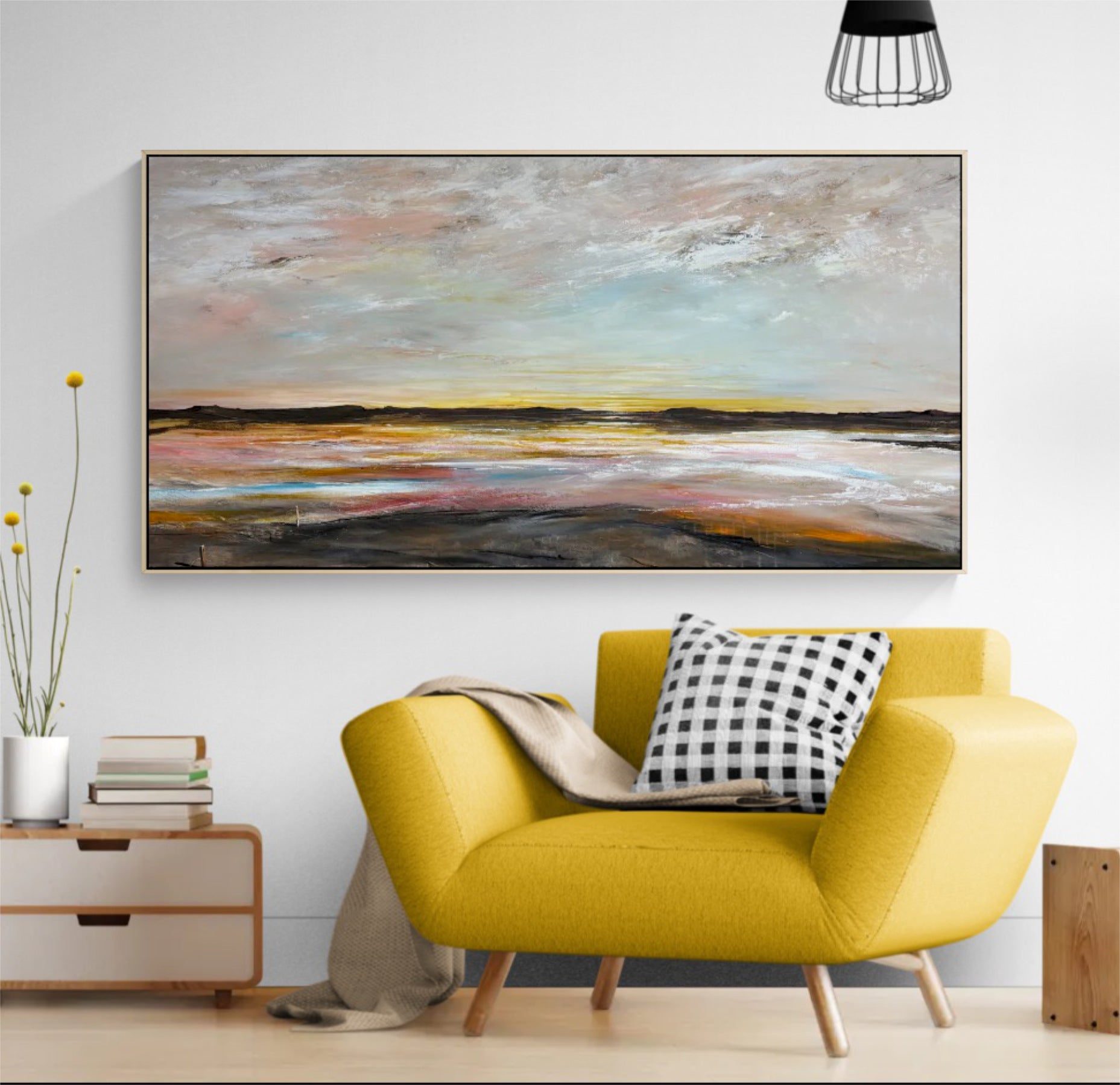 Where Hope Rests Gently by Australian artist Tania Chanter, 180x90cm, original one-of-a-kind, acrylic on canvas, textured abstract seascape.