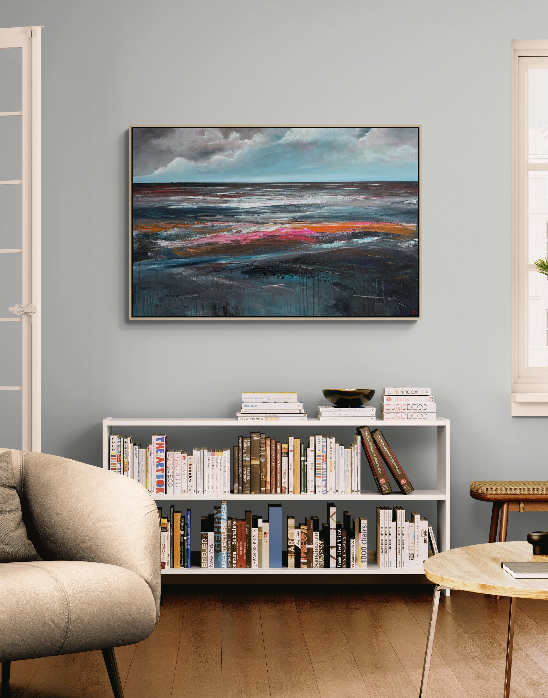 Where Silence Meets The Sea by Tania Chanter, a textured abstract seascape, original, acrylic on canvas, 120x80cm.