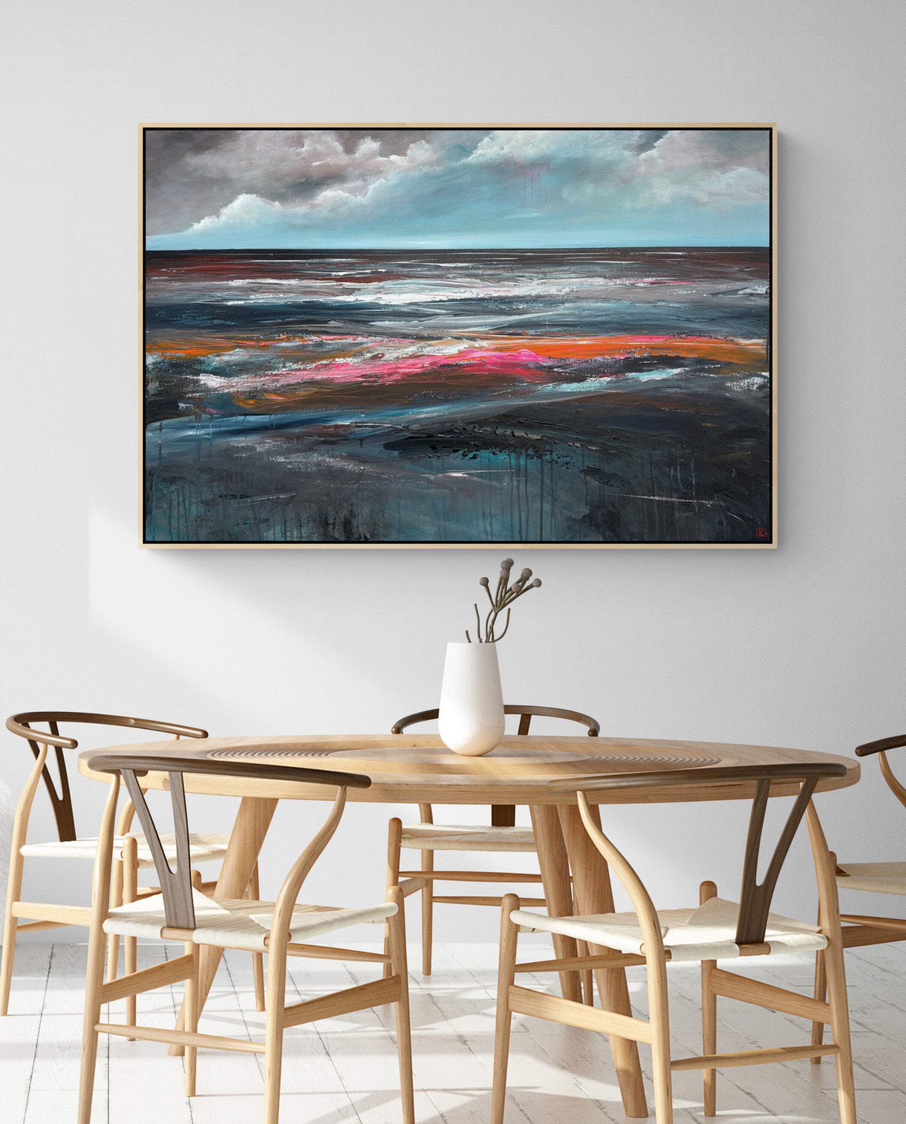 Where Silence Meets The Sea by Tania Chanter, a textured abstract seascape, original, acrylic on canvas, 120x80cm.