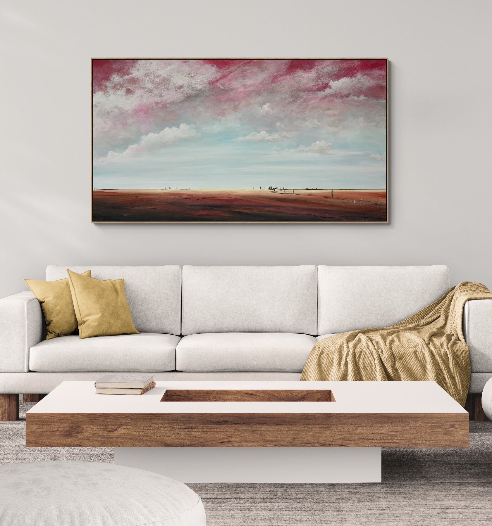 Where Silence Settles by Australian artist Tania Chanter, original piece 180x100cm, acrylic on canvas. 