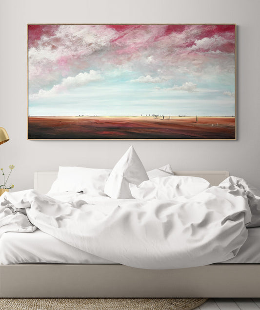 Where Silence Settles by Australian artist Tania Chanter, original piece 180x100cm, acrylic on canvas. 