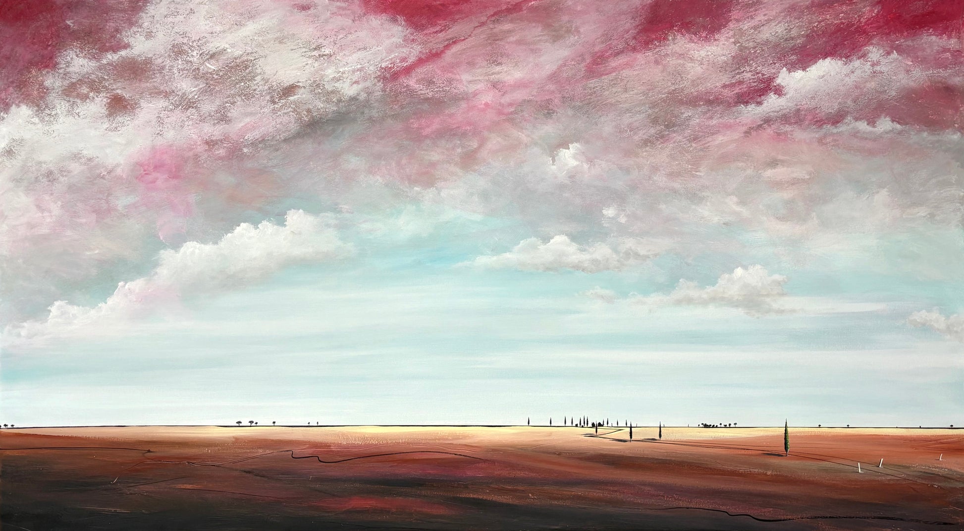 Where Silence Settles by Australian artist Tania Chanter, original piece 180x100cm, acrylic on canvas. 