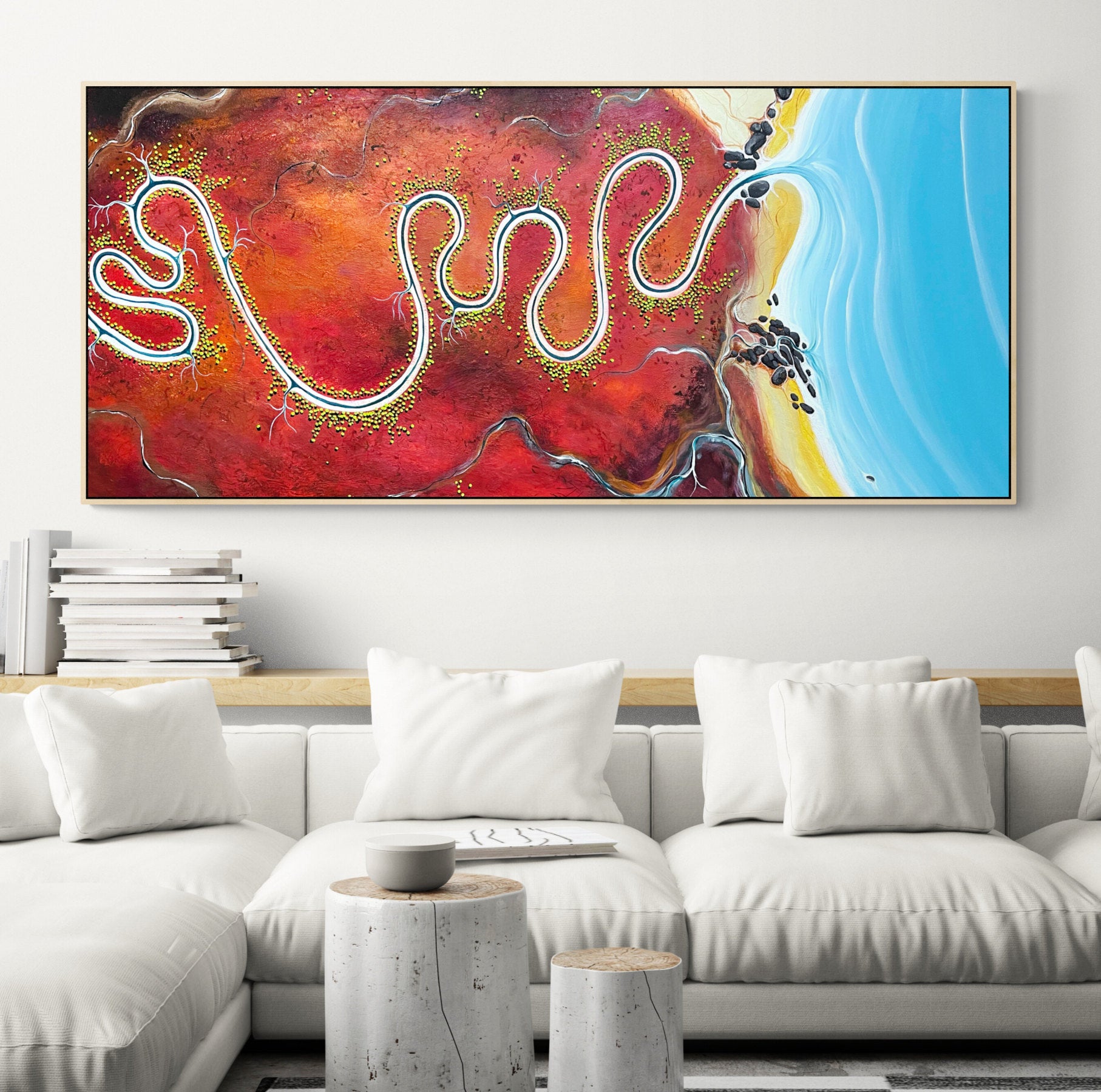 Where The Heart Meets The Water, by Australian artist Tania Chanter, acrylic on canvas, 160x70cm