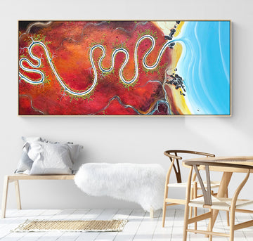 Where The Heart Meets The Water, by Australian artist Tania Chanter, acrylic on canvas, 160x70cm