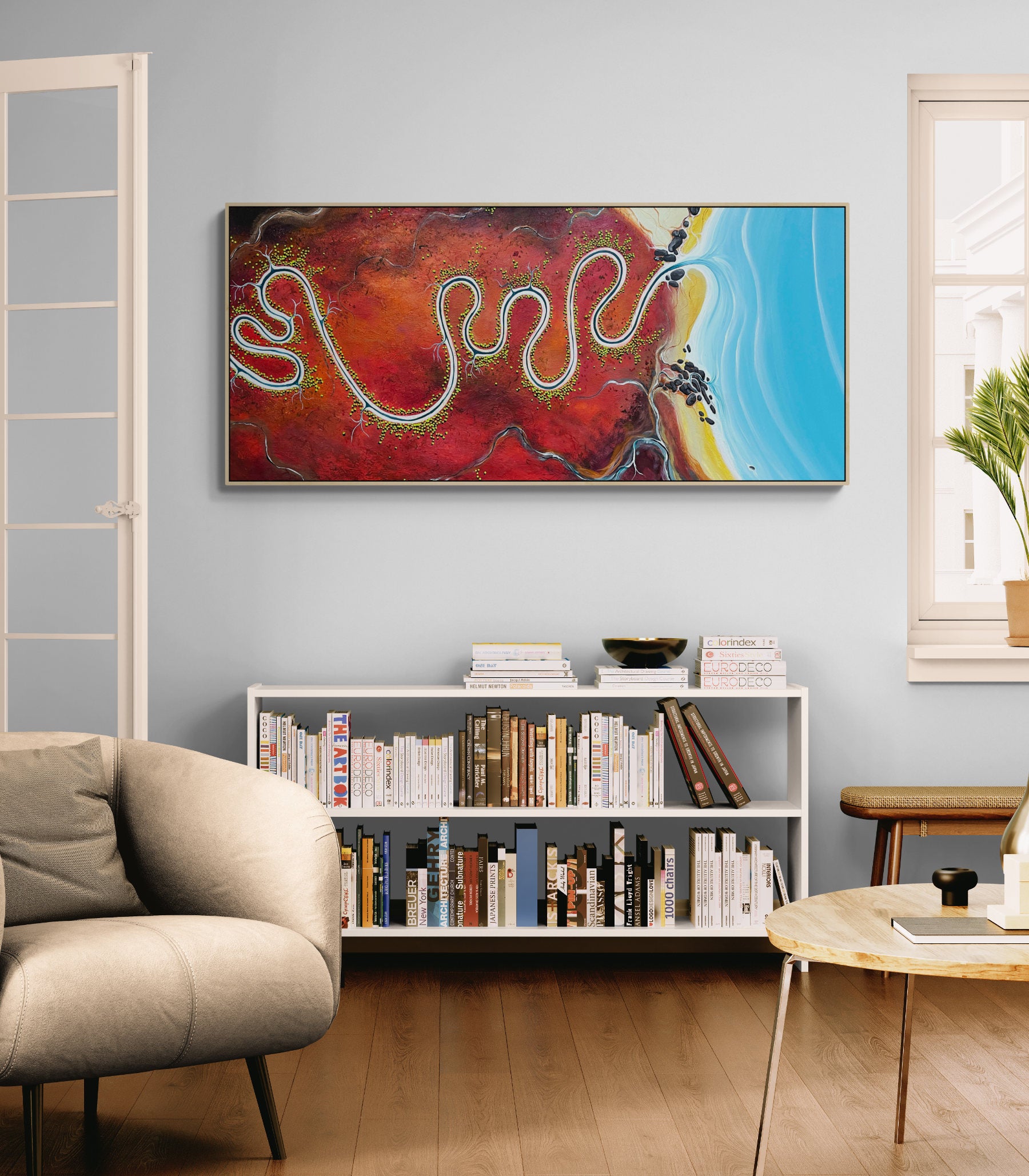 Where The Heart Meets The Water, by Australian artist Tania Chanter, acrylic on canvas, 160x70cm