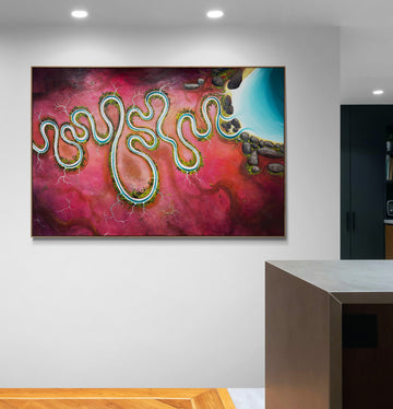 Where Time Moves Slowly by Australian artist Tania Chanter, 180x120cm, original, one of a  kind, acrylic on canvas, textured abstract aerial landscape. 