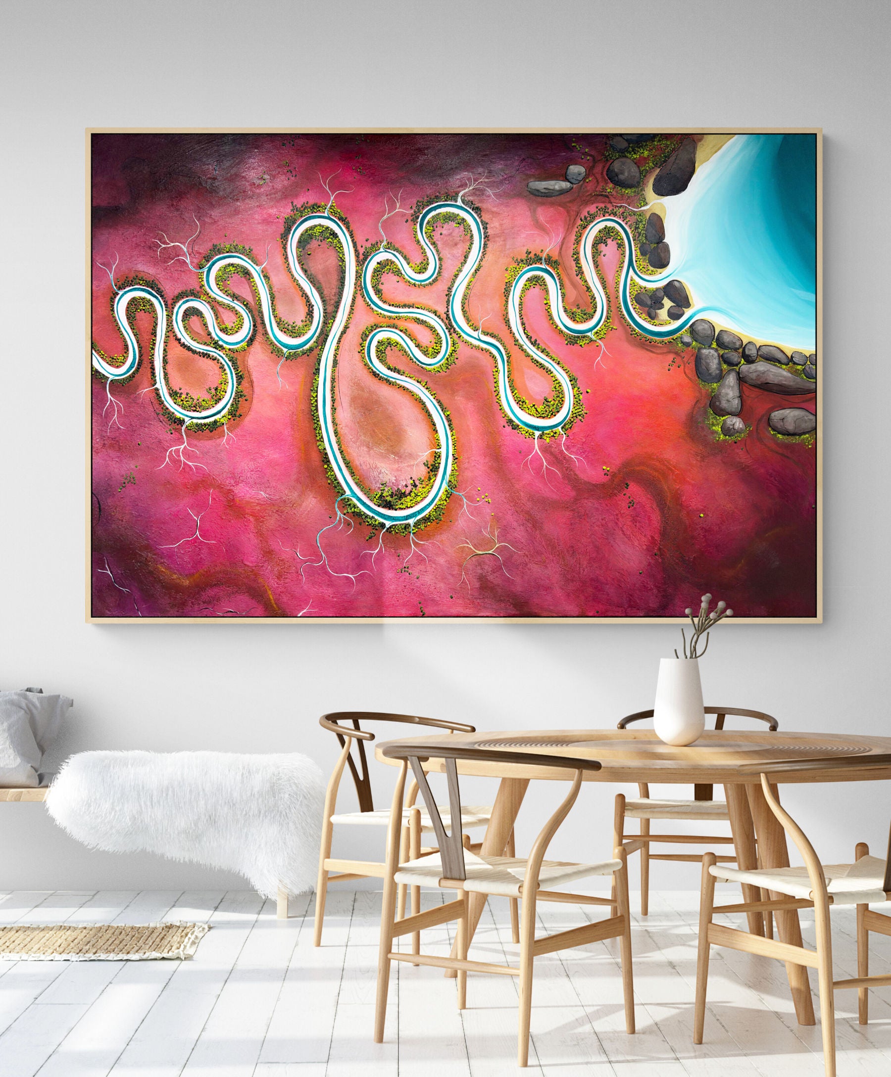 Where Time Moves Slowly by Australian artist Tania Chanter, 180x120cm, original, one of a  kind, acrylic on canvas, textured abstract aerial landscape. 