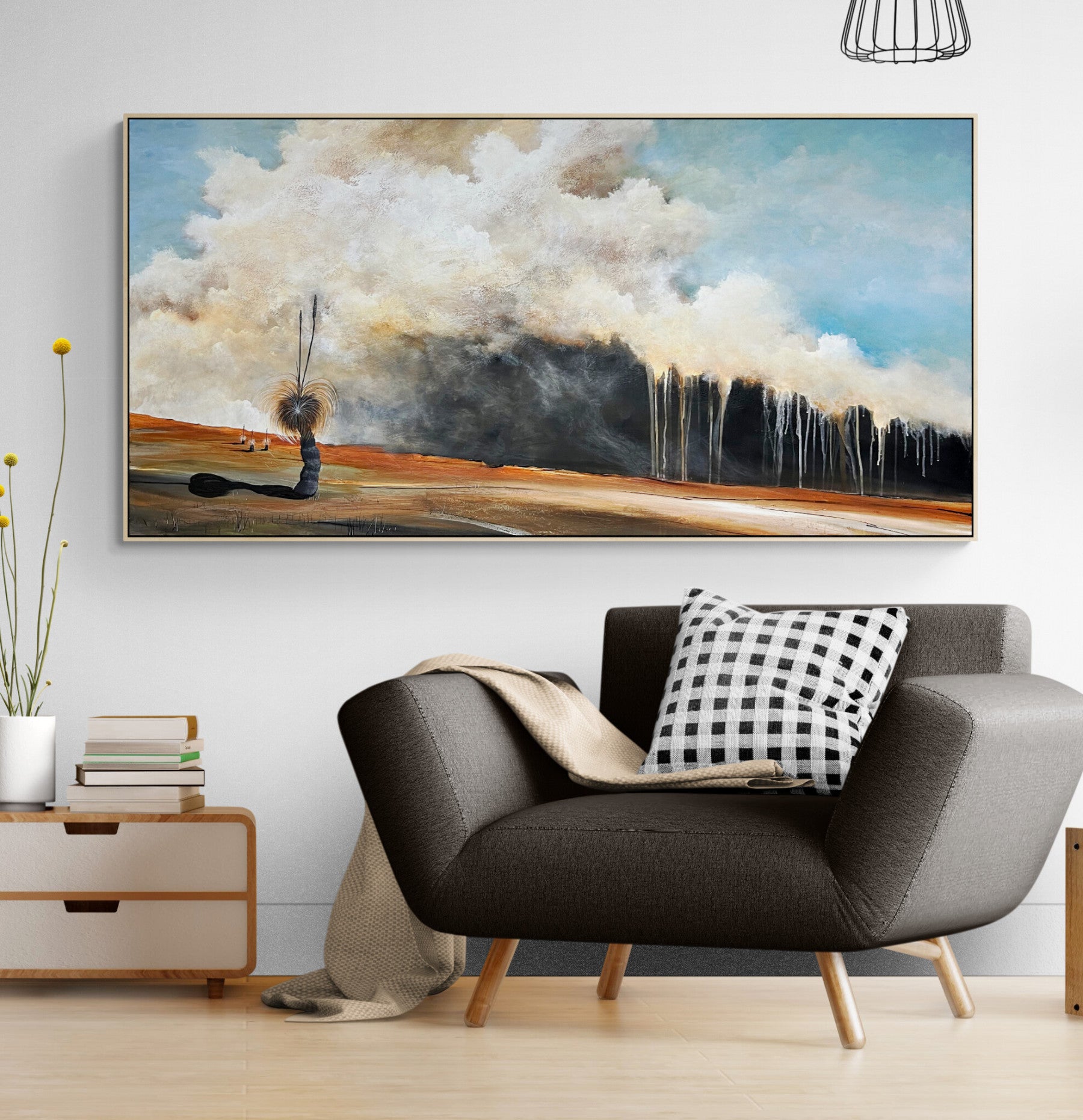 Original abstract landscape by Tania Chanter, Where Trees Listen 180x90cm