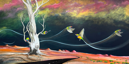 Where The Gouldian's Play (180x90cm)