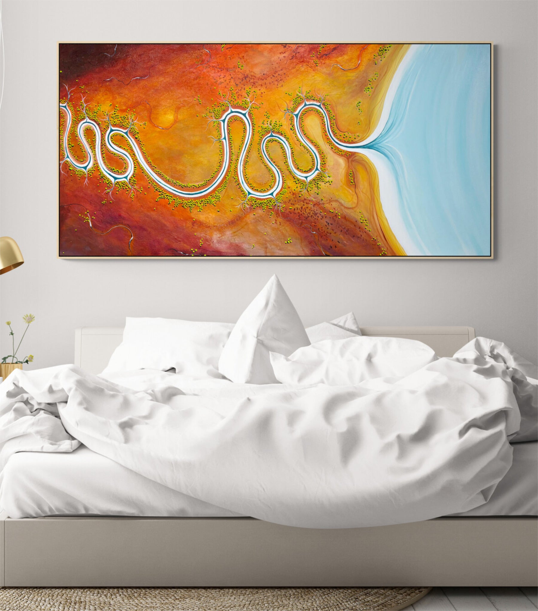 Original painting, Where The River Dances by Australian artist Tania Chanter, 183x92cm, acrylic on canvas. 