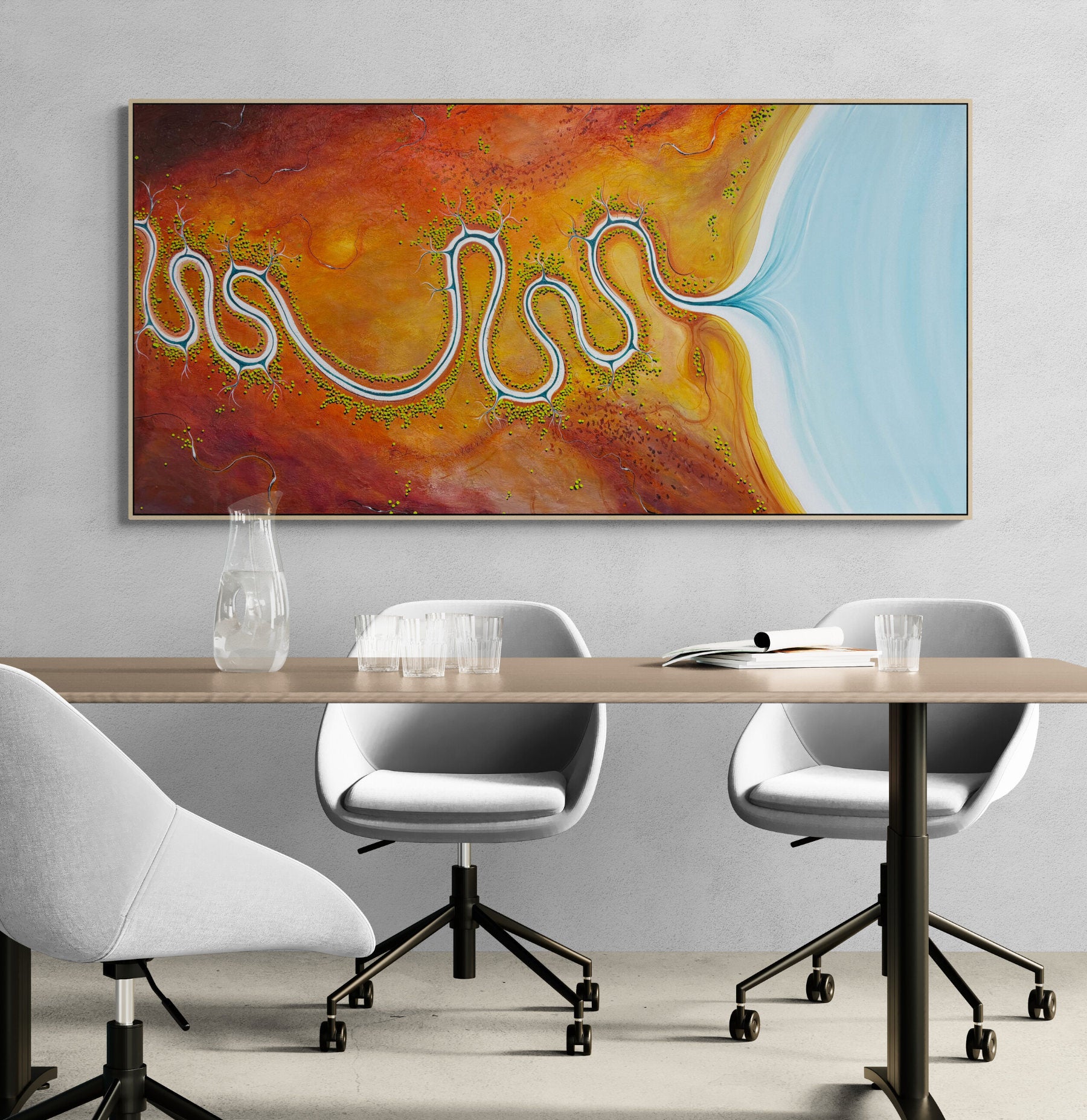 Original painting, Where The River Dances by Australian artist Tania Chanter, 183x92cm, acrylic on canvas. 