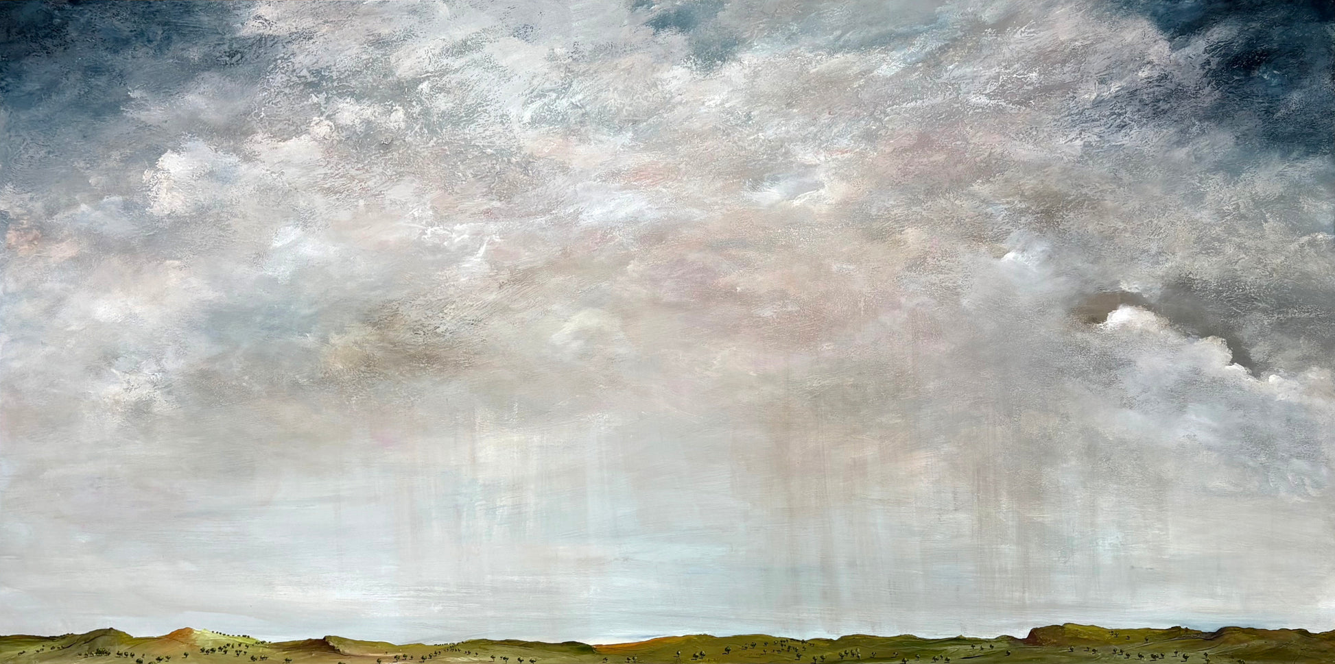 Contemporary abstract landscape by Tania Chanter 180x90cm, acrylic on canvas