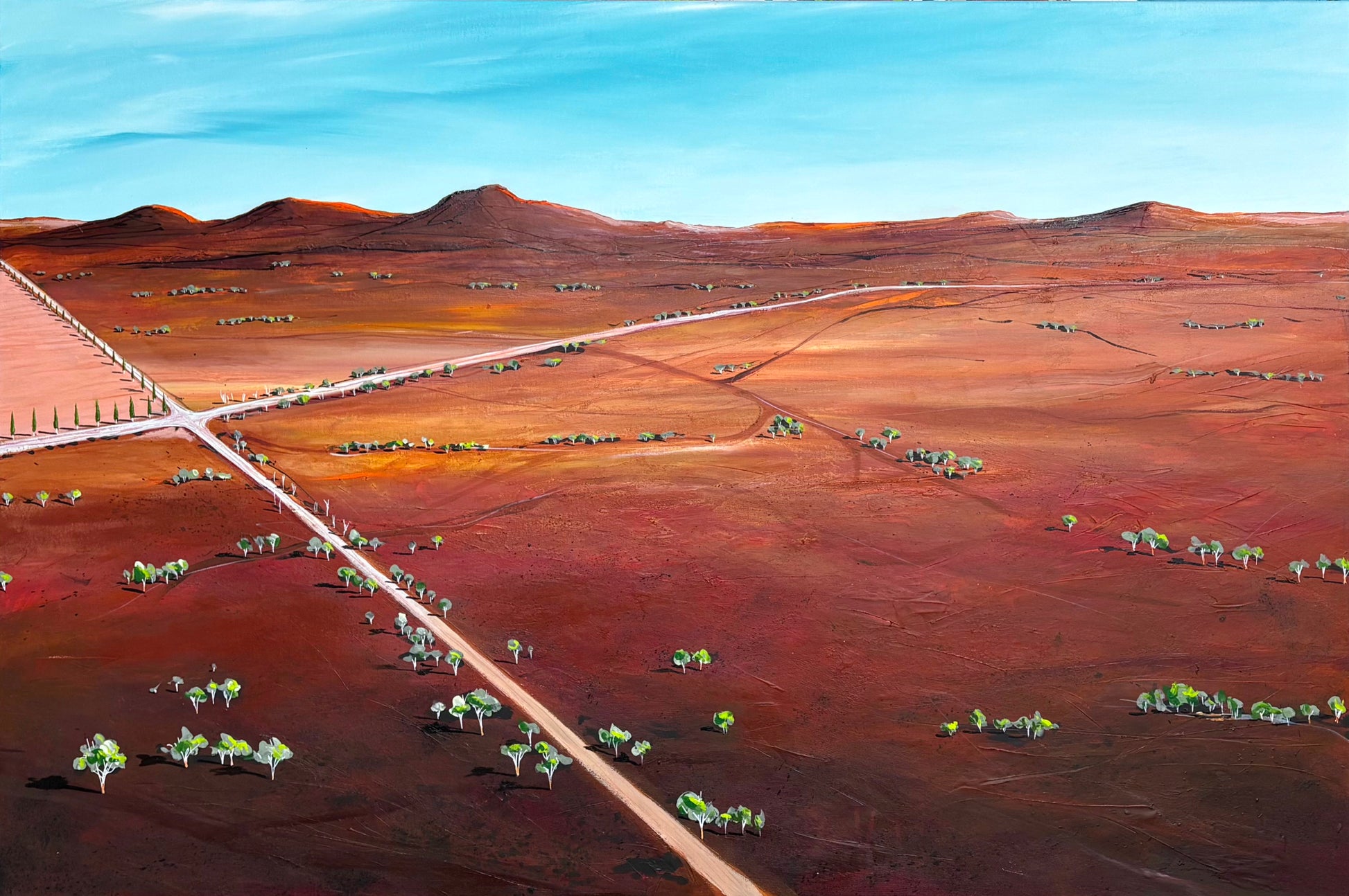 Decisions Etched In Earth by Tania Chanter, original, acrylic on canvas, 120x80cm.